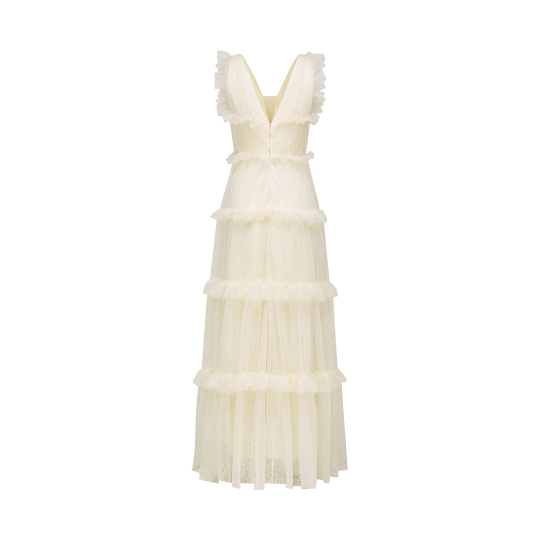 Levoire | Robe Maxi À Volants Décorés