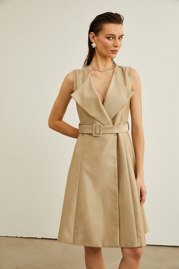 Levoire | Robe Midi À Ceinture Sans Manches