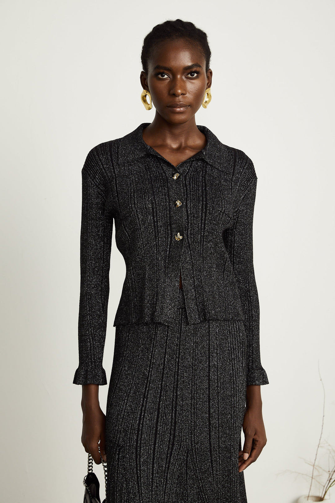 Levoire | Pull En Tricot Noir Et Jupe Ensemble Assorti