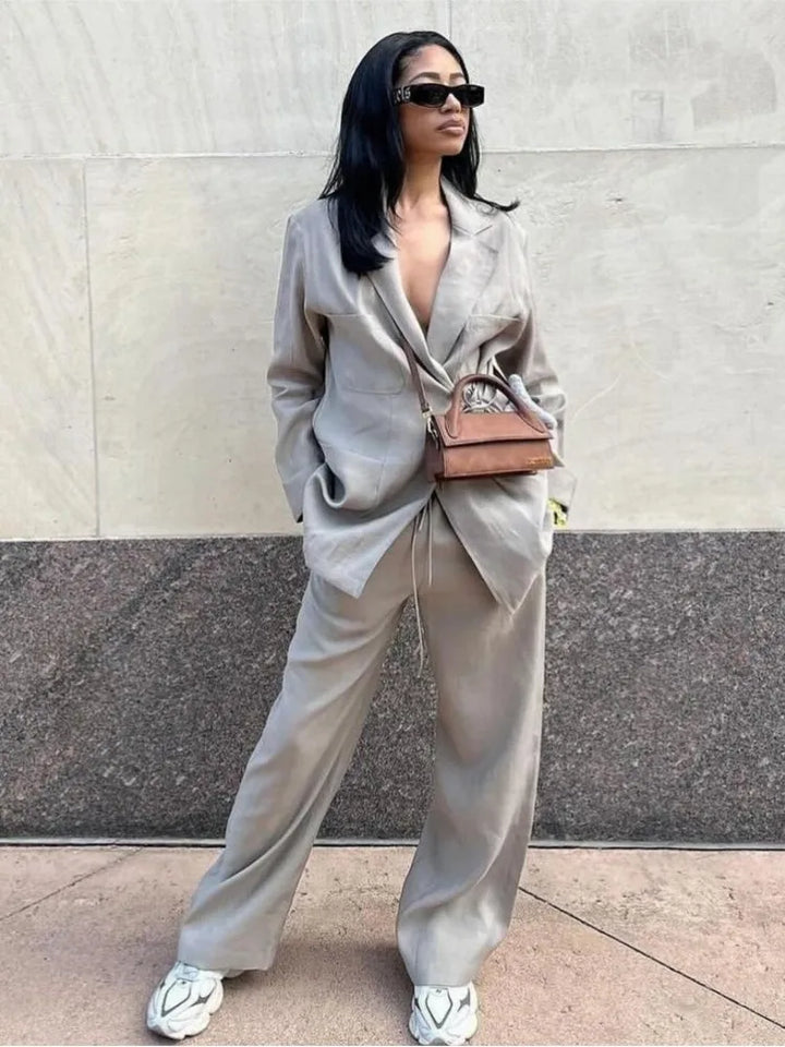Levoire | Décontracté Ensemble Chic Pour Un Style Sans Effort Gris