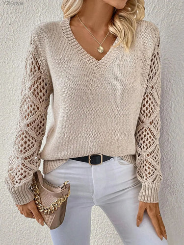 Levoire | Pull En Tricot Élégant Et Confortable À Col En V Pour Femmes