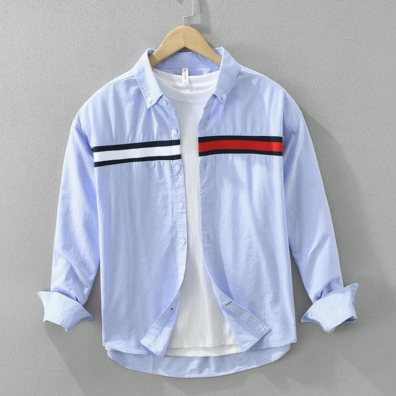 Levoire | Chemise En Patchwork Decontractee Audacieuse & Elegante Hommes Bleu