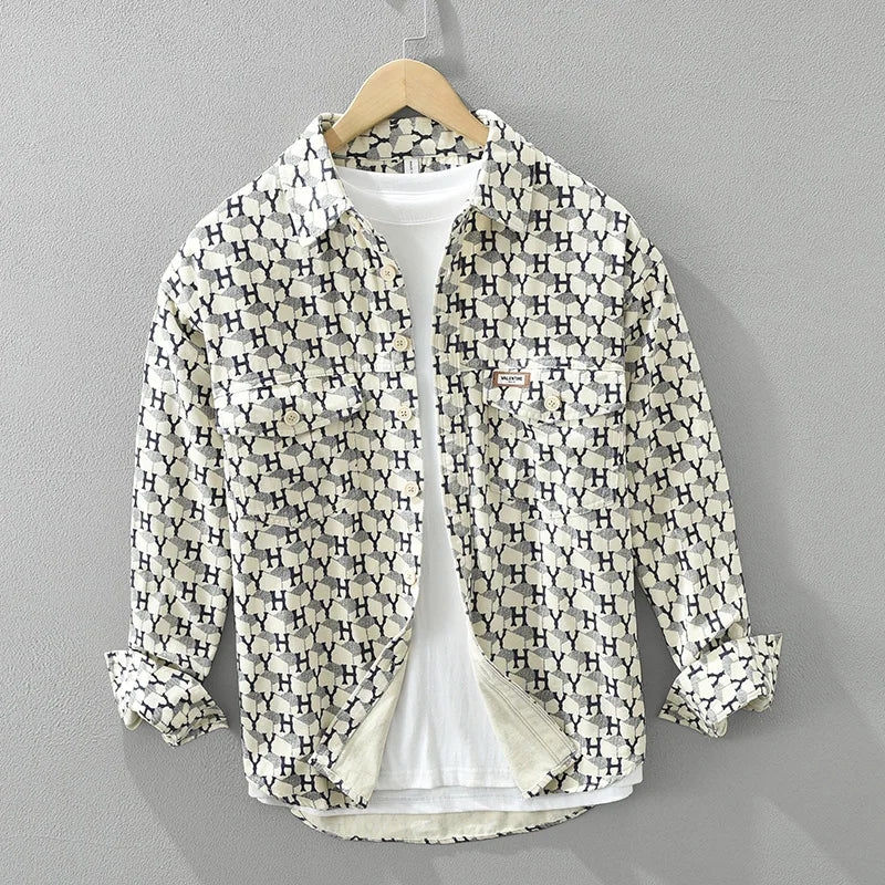 Levoire | Chemise Avec Imprime Lettres Decontracte Hommes Blanc