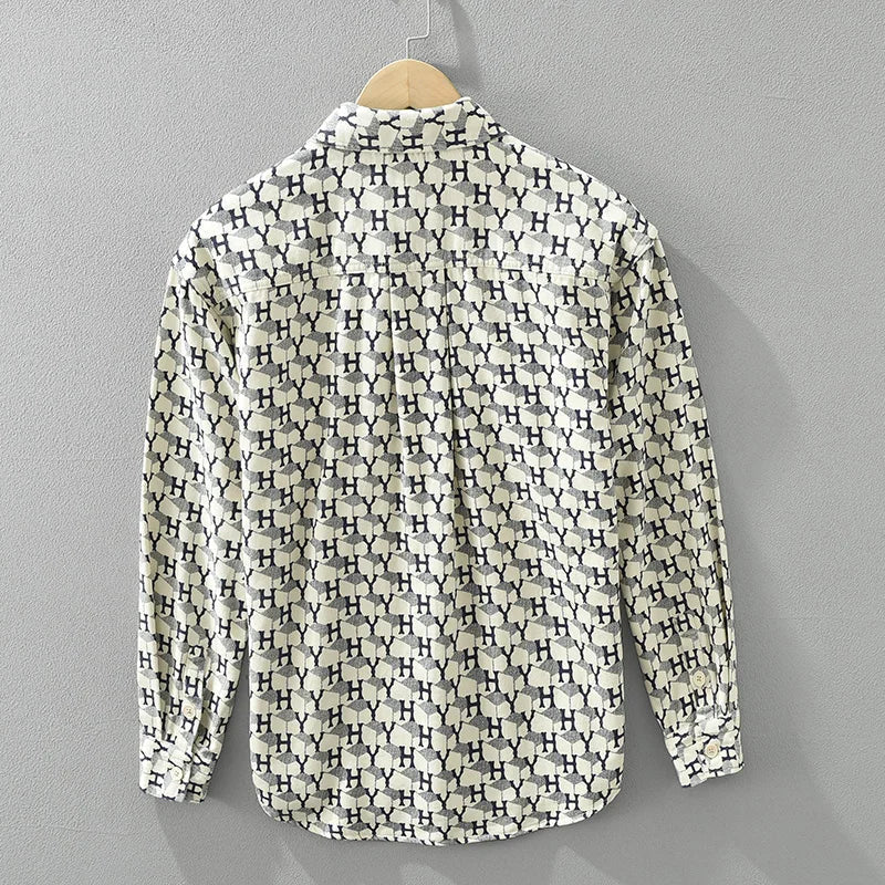 Levoire | Chemise Avec Imprime Lettres Decontracte Hommes
