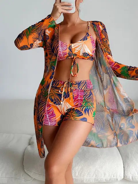 Levoire | Ensemble de bikini trois pièces Orange