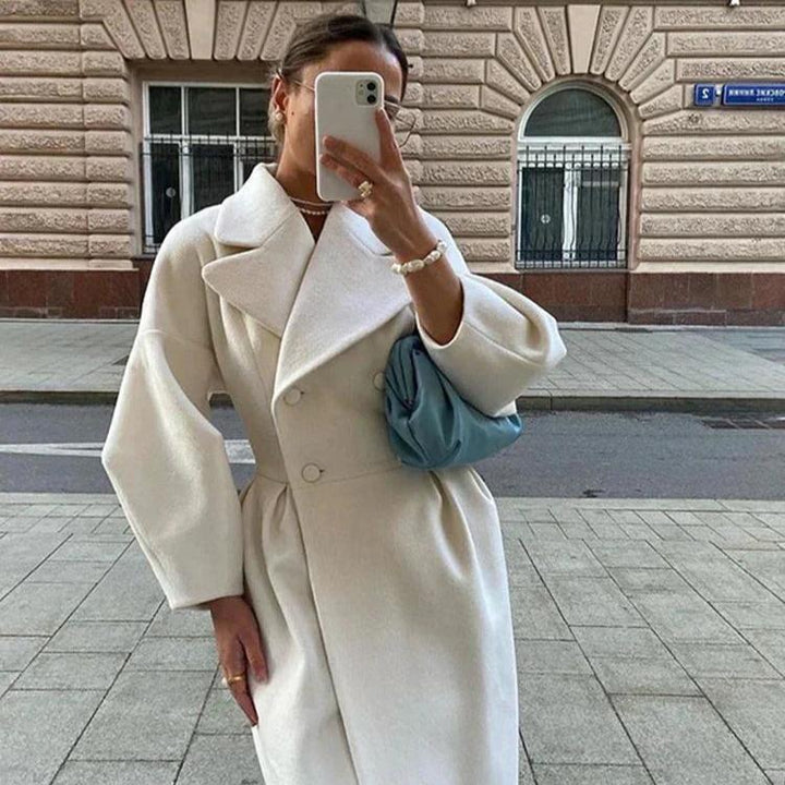 Levoire | Lanterne Pipe Vendekrage Long Veste Blanc