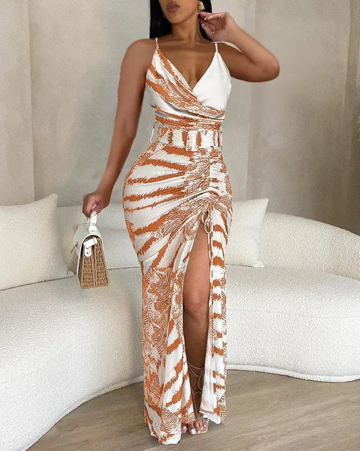 Levoire | Robe élégante avec ceinture Jaune