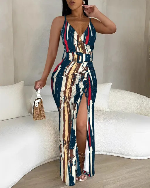 Levoire | Robe élégante avec ceinture Multicolore