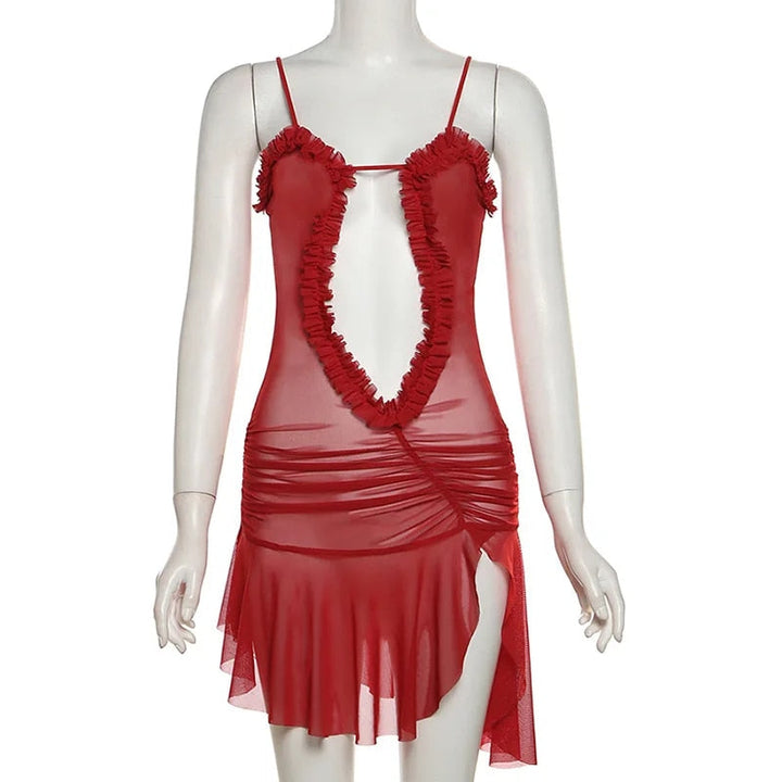 Levoire | Robe Mini Sans Manches À Taille Ouverte Rot
