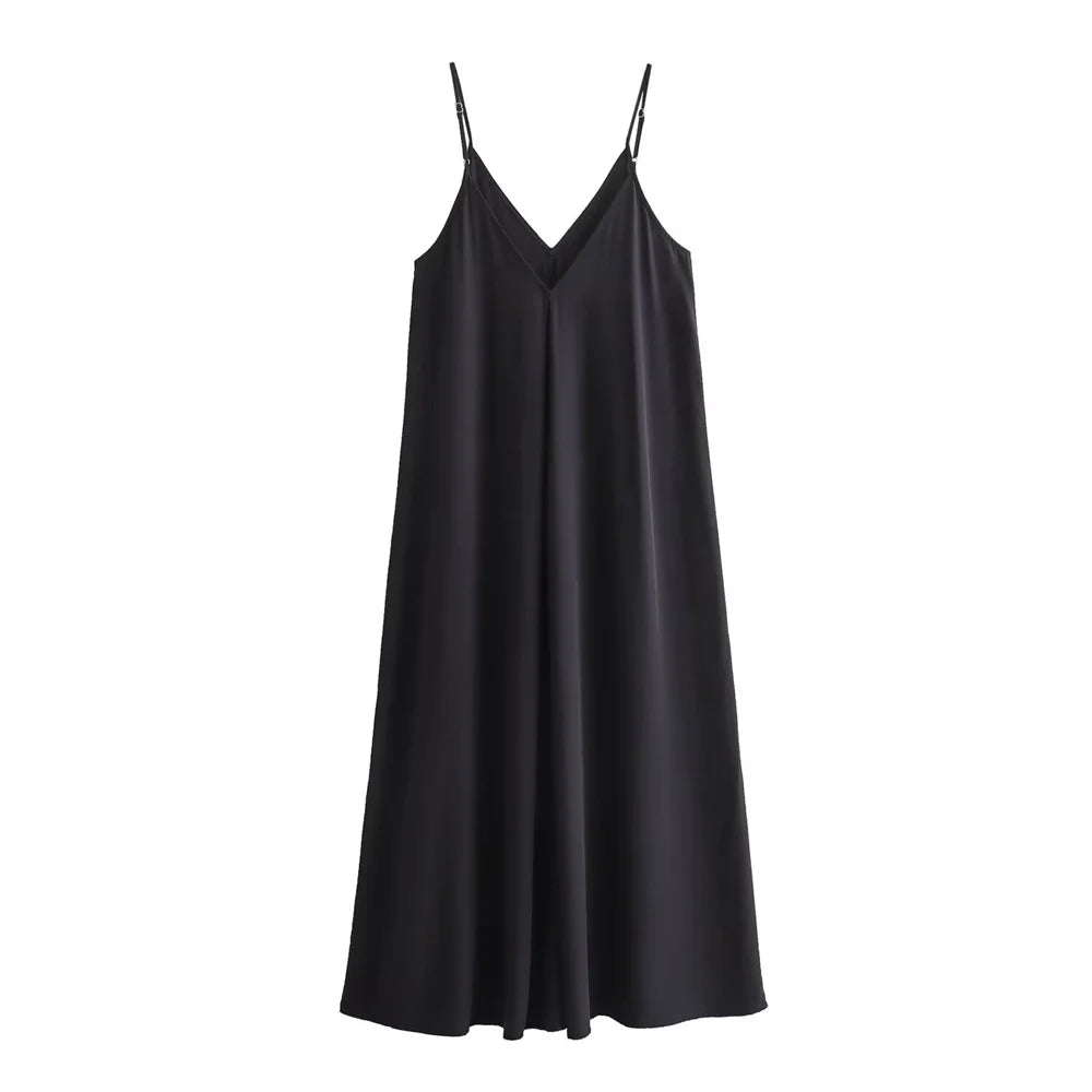 Levoire | Robe Midi Fluide Avec Décolleté En V Pour Les Vacances
