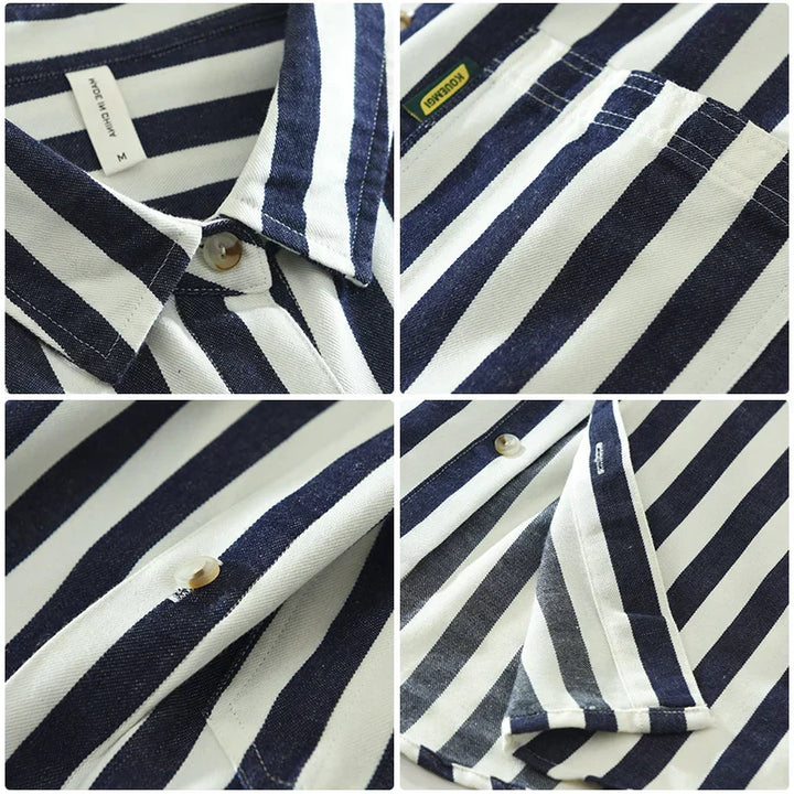 Levoire | Chemise Decontractee À Rayures Confortable Hommes