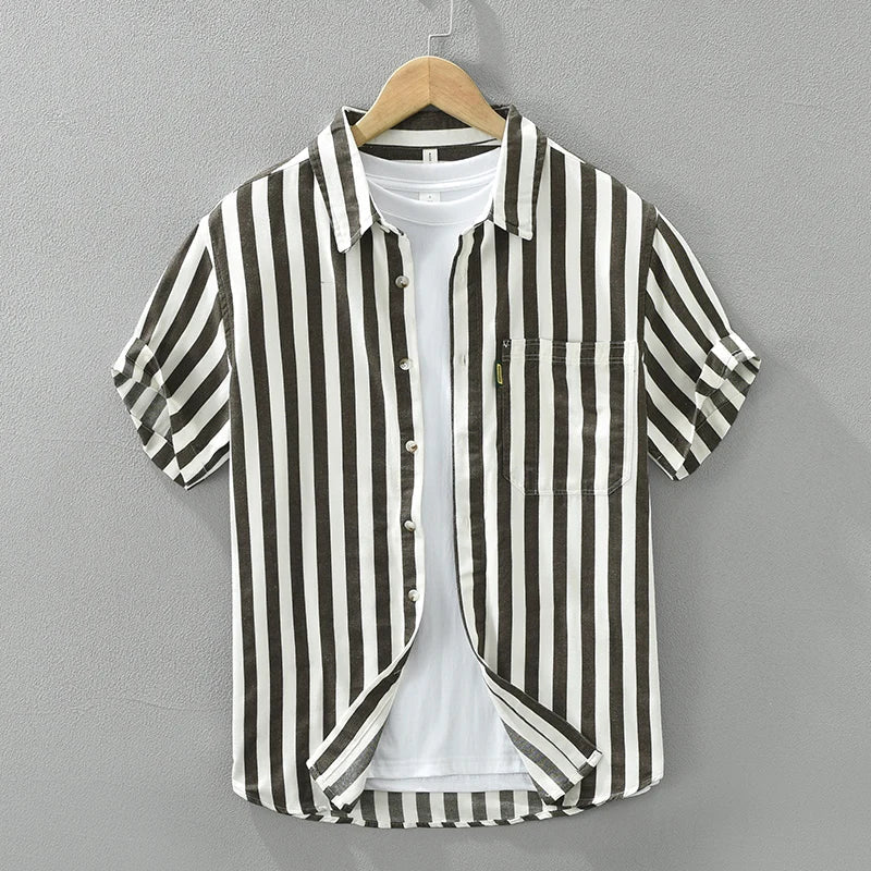 Levoire | Chemise Decontractee À Rayures Confortable Hommes