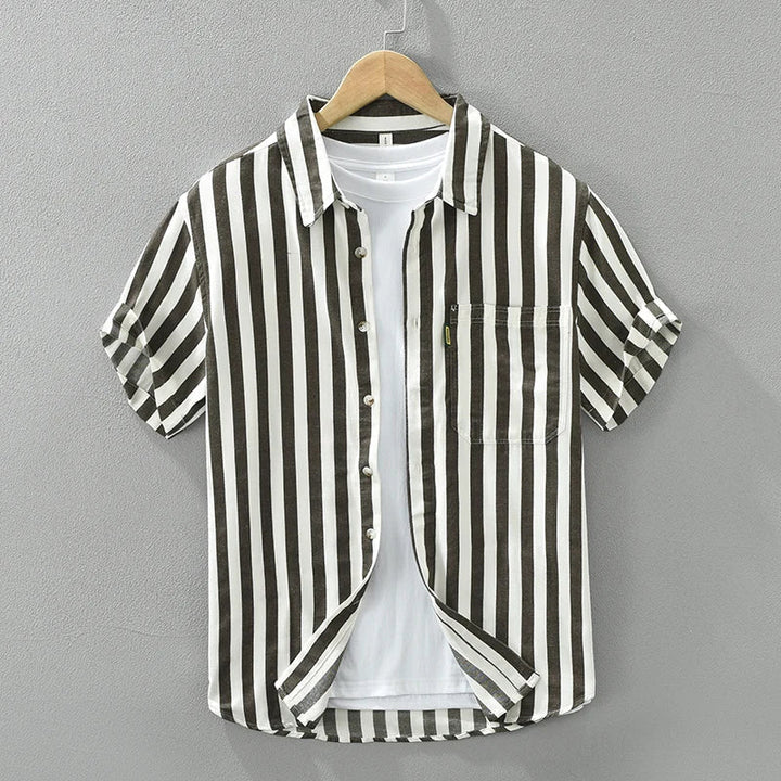 Levoire | Chemise Decontractee À Rayures Confortable Hommes Gris
