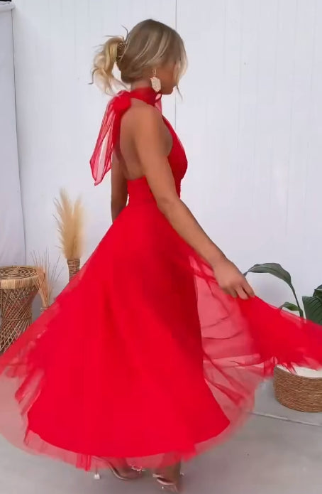 Levoire | Robe Élégante De Printemps Été Rot