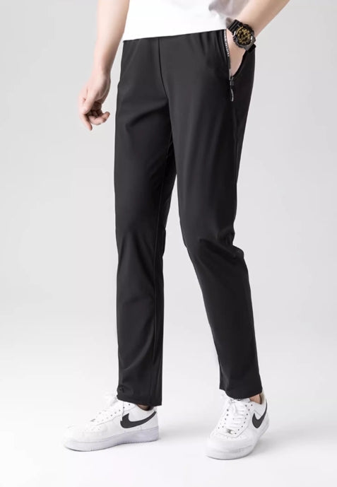 Levoire | Unisexe Super Extensible Confortable Pantalon Noir (Homme) Pantalon Droit