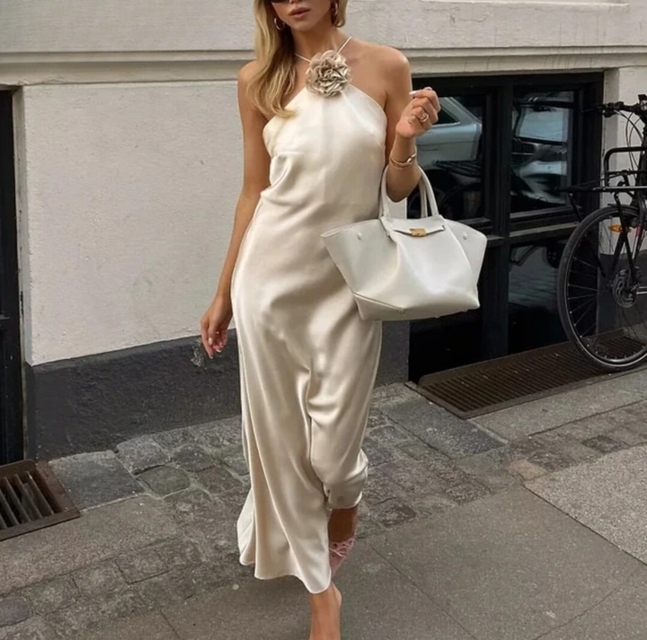 Levoire | Robe midi fleurie Abricot