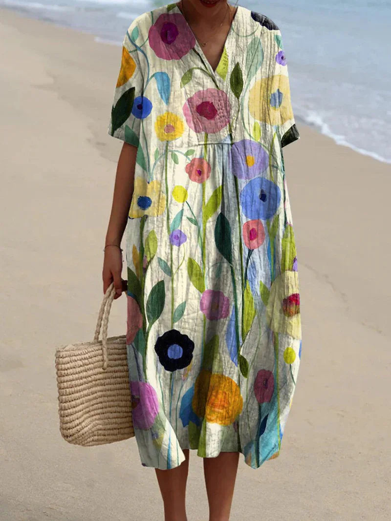 Levoire | Robe D'Été À Fleurs Colorées Fleurs colorées