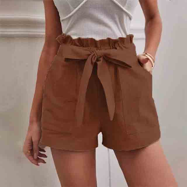 Levoire | Short Décontracté De Couleur Unie Kaki