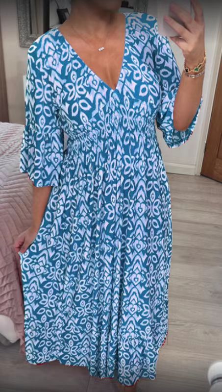 Levoire | Robe longue imprimée Bleu