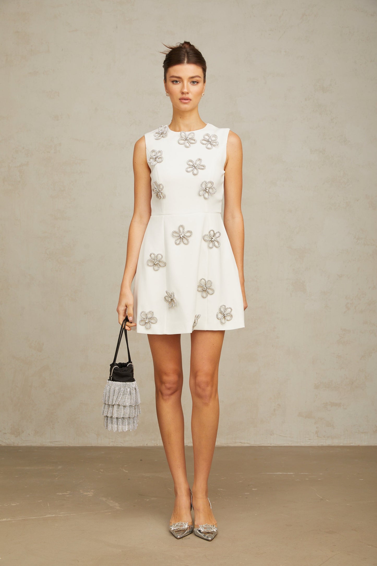 Levoire | Jupe Mini À Volants Beige Avec Nœud