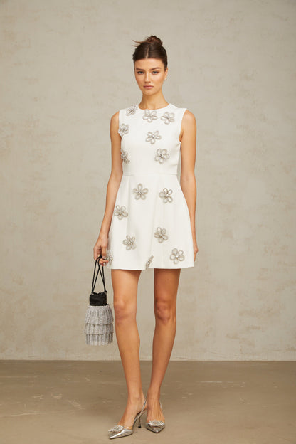 Levoire | Jupe Mini À Volants Beige Avec Nœud