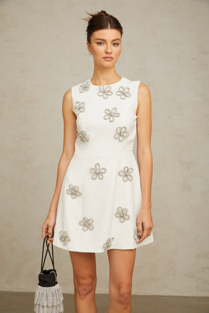 Levoire | Jupe Mini À Volants Beige Avec Nœud