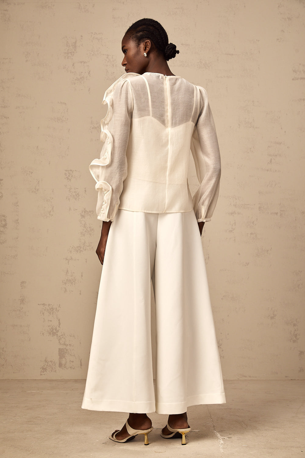 Levoire | Blouse Transparente Avec Détails De Fleurs 3D