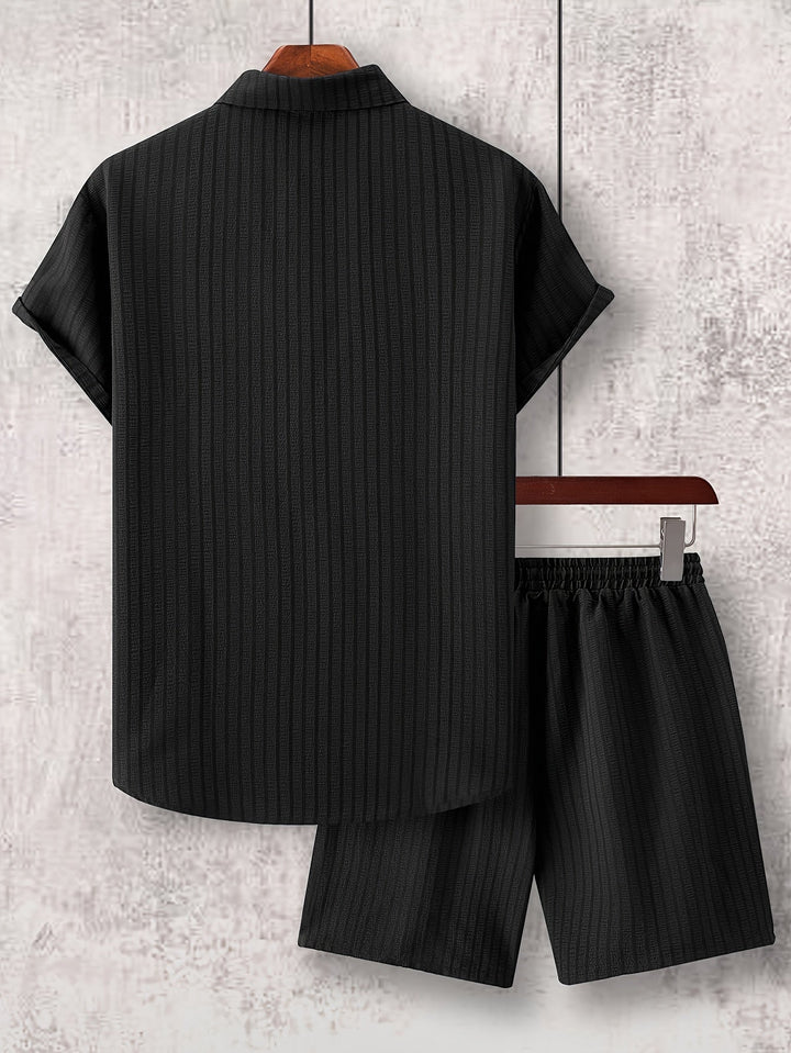 Levoire | Chemise Rayée À Revers Et Shorts Coordonnés