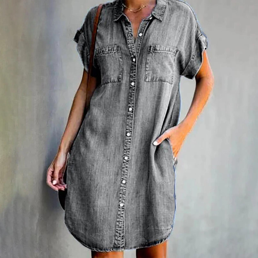 Levoire | Robe En Denim Élégante Gris