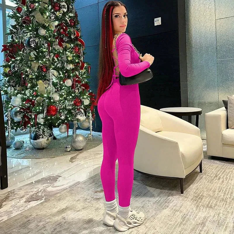 Levoire | Body à manches longues slim-fit avec lacets sans dos
