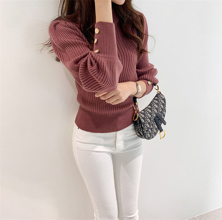 Pull en tricot pour femme avec des détails de boutons élégants Levoire