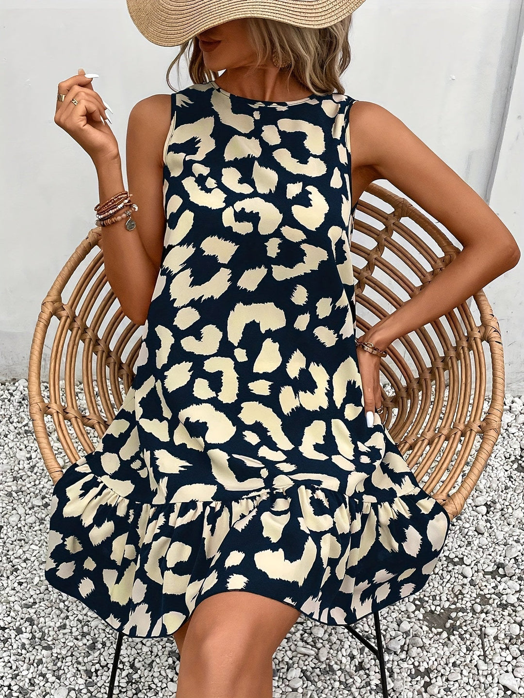 Levoire | Robe Femme En Imprimé Léopard À Dos Ouvert