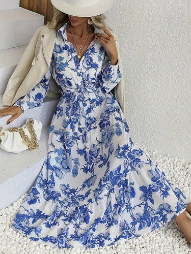 Levoire | Robe Midi Bohème De Vacances Avec Manches Longues