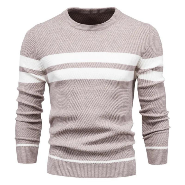 Levoire | Pull Homme Classique Avec Rayures Couleur crème