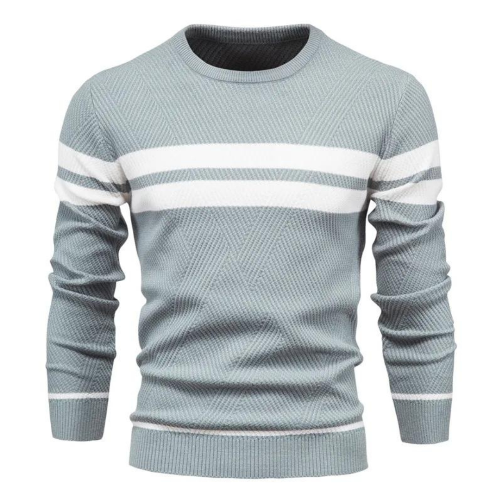 Levoire | Pull Homme Classique Avec Rayures Bleu