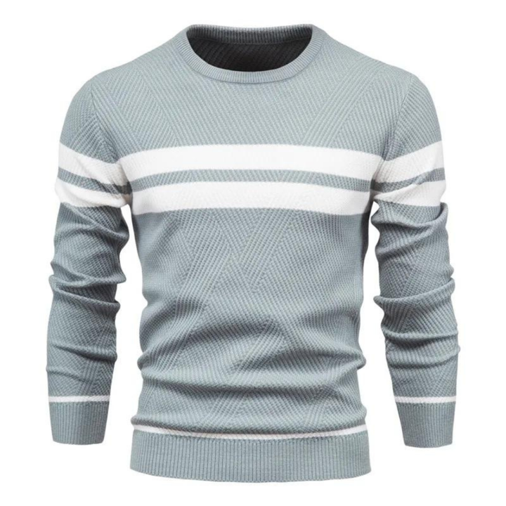 Levoire | Pull Homme Classique Avec Rayures Bleu