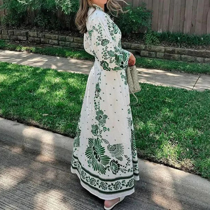 Levoire | Robe Maxi Avec Impression Bleu Royal Blanc