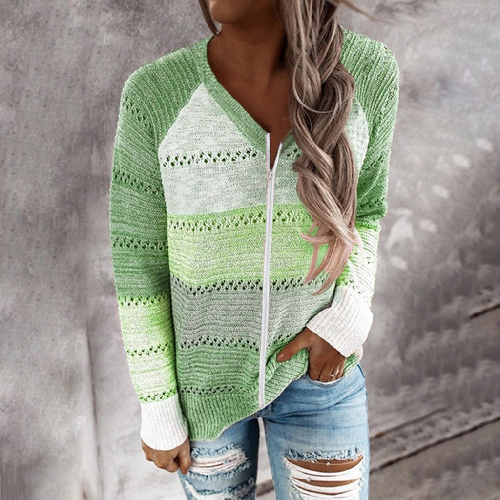 Pullover en tricot pour femme avec zip et détails en côtes aérées Levoire