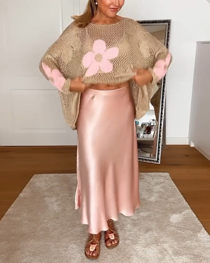 Levoire | Pull À Col Rond Floral Décontracté À Manches Longues