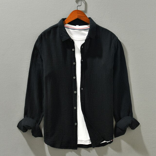Levoire | Chemise En Coton Confortable Hommes Noir
