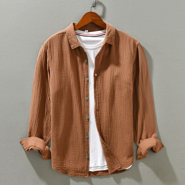 Levoire | Chemise Pour Hommes En Coton Rouge brique