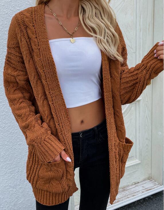 Levoire | Femmes Public Tricot Manches Longues Cardigan Karamelli