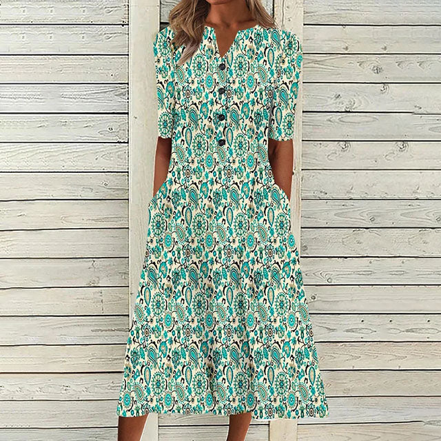 Levoire | Robe À Mi-Manche Vert
