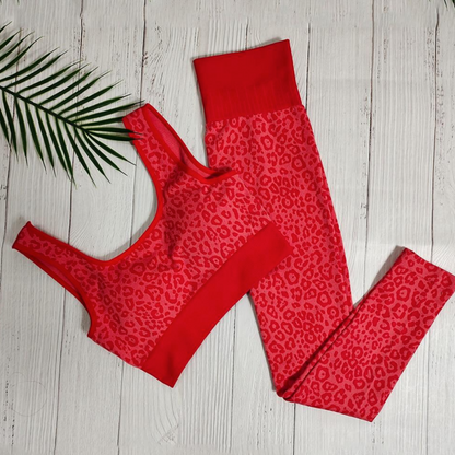 Levoire | Ensemble De Sport Panthère Un Ensemble De Sport Sexy Et Audacieux Rouge