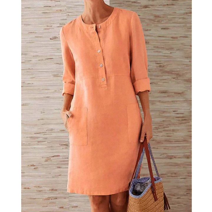 Levoire | Robe Mini À Manches Longues Pour Femmes Orange