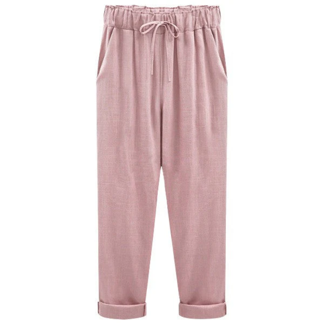 Levoire | Pantalons d'été décontractés pour femmes avec cordon Rose