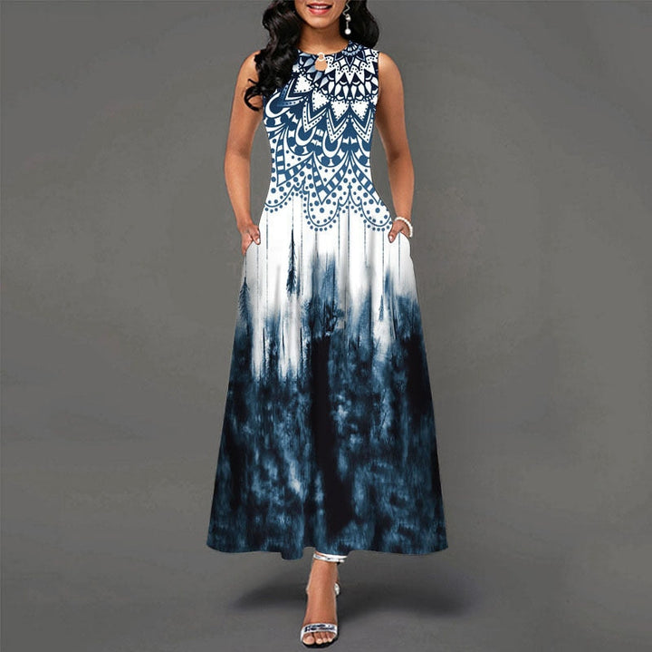 Levoire | Robe Longue Sans Manches Pour Femme Bleu