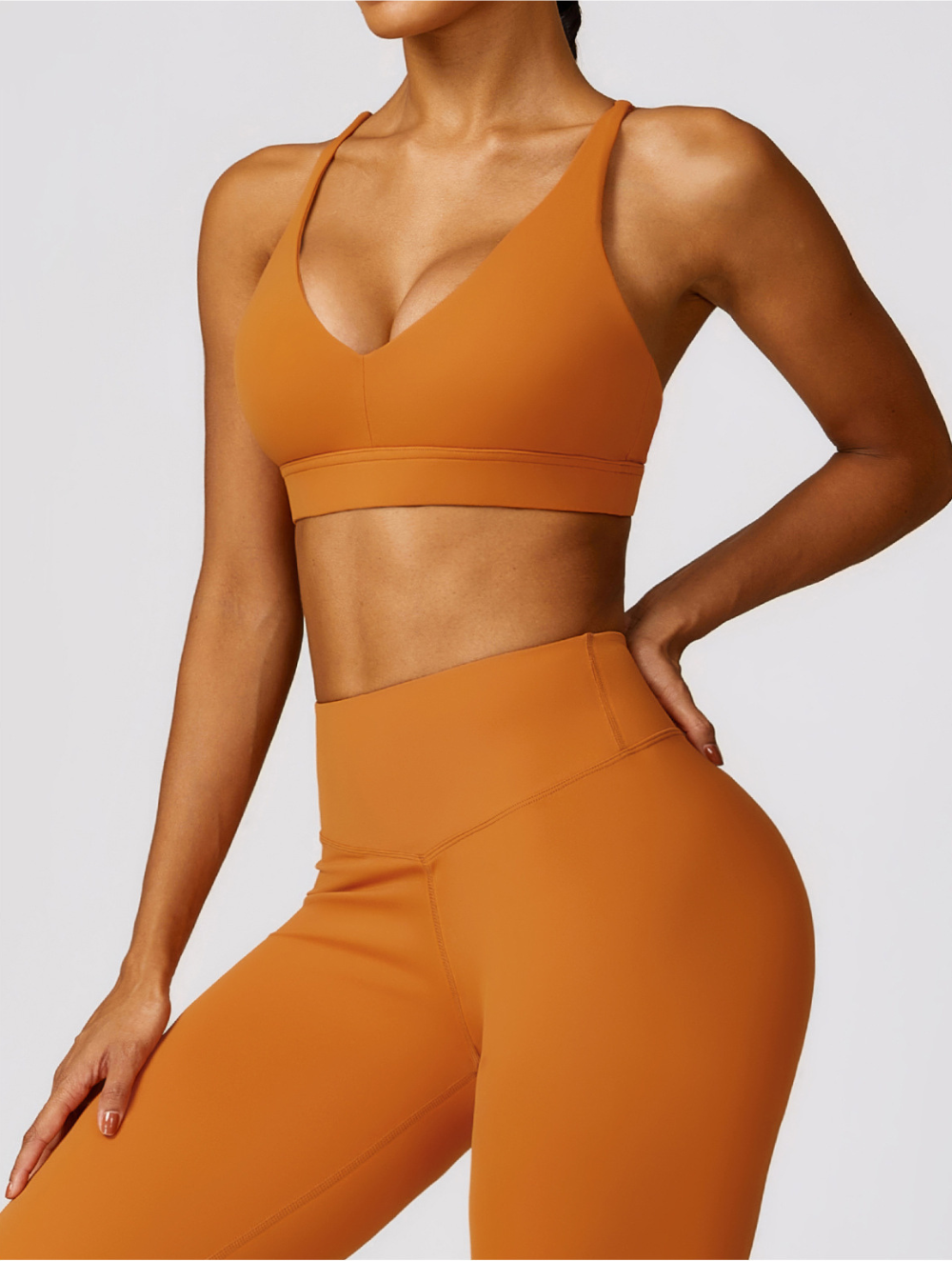 Levoire | Vêtements De Sport 2 Pièces Ensemble De Gym Sculptant Orange