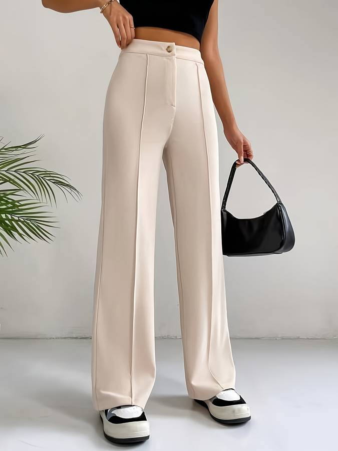 Levoire | Brun Clair Pantalon Taille Haute
