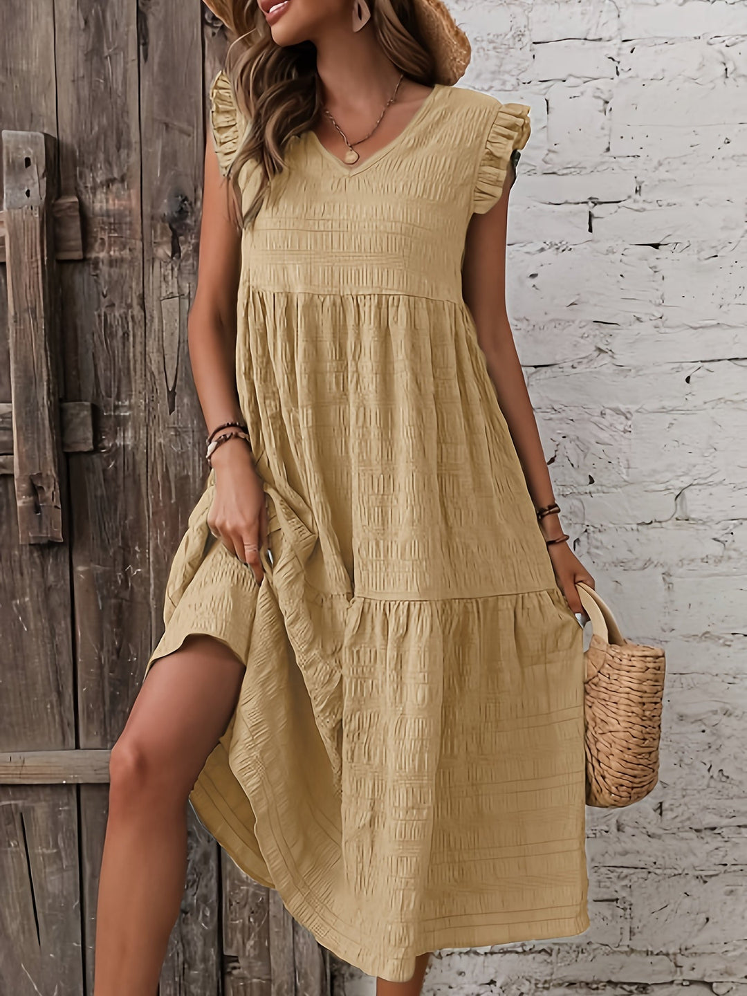 Levoire | Robe D'Été Ludique Beige